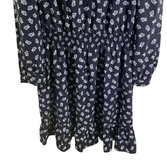 Draper James Navy Floral Peasant Dress - Picture 3 of 8